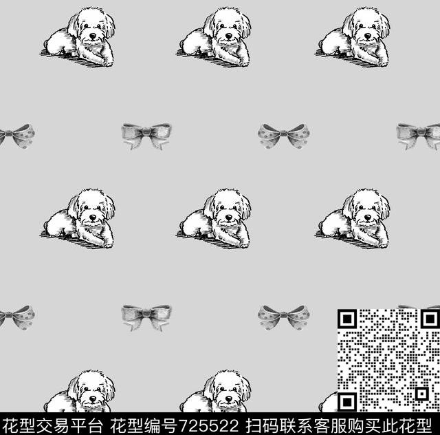 动物蝴蝶结卡通传统印花华亿平台下载（图片编号: 725522） - 瓦栏（Walan）