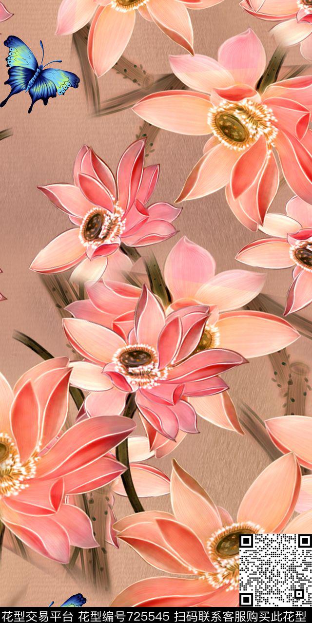 乱花花朵花卉数码印花华亿平台下载（图片编号: 725545） - 瓦栏（Walan）
