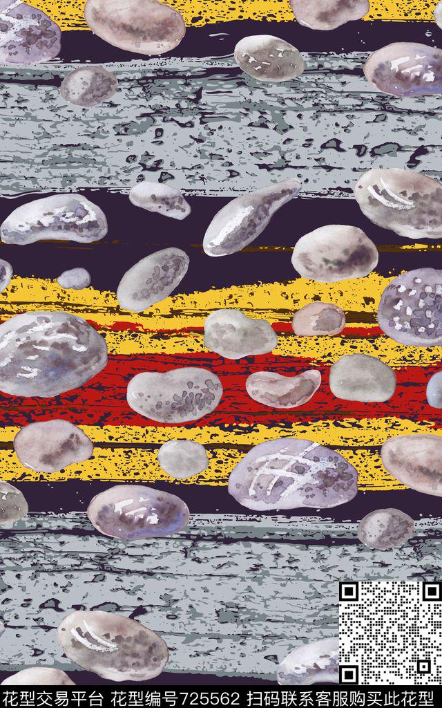 条纹卵石横条数码印花华亿平台下载（图片编号: 725562） - 瓦栏（Walan）