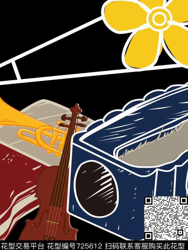 抽象潮牌几何数码印花华亿平台下载（图片编号: 725612） - 瓦栏（Walan）