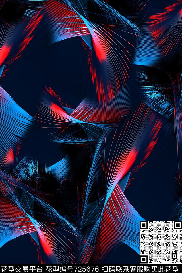 抽象线条光束数码印花华亿平台下载（图片编号: 725676） - 瓦栏（Walan）