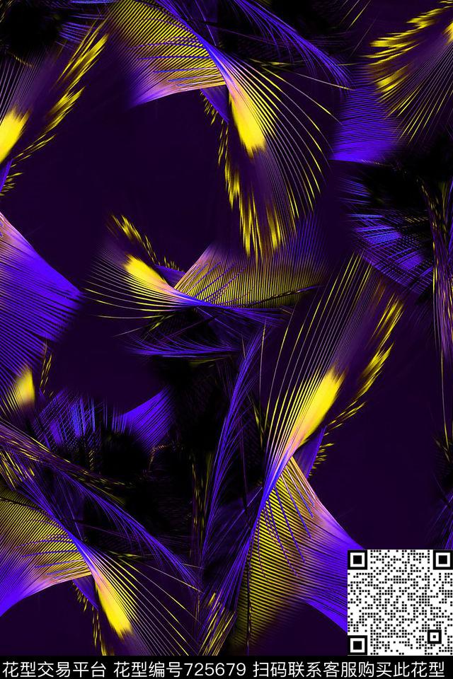 抽象线条光束数码印花华亿平台下载（图片编号: 725679） - 瓦栏（Walan）