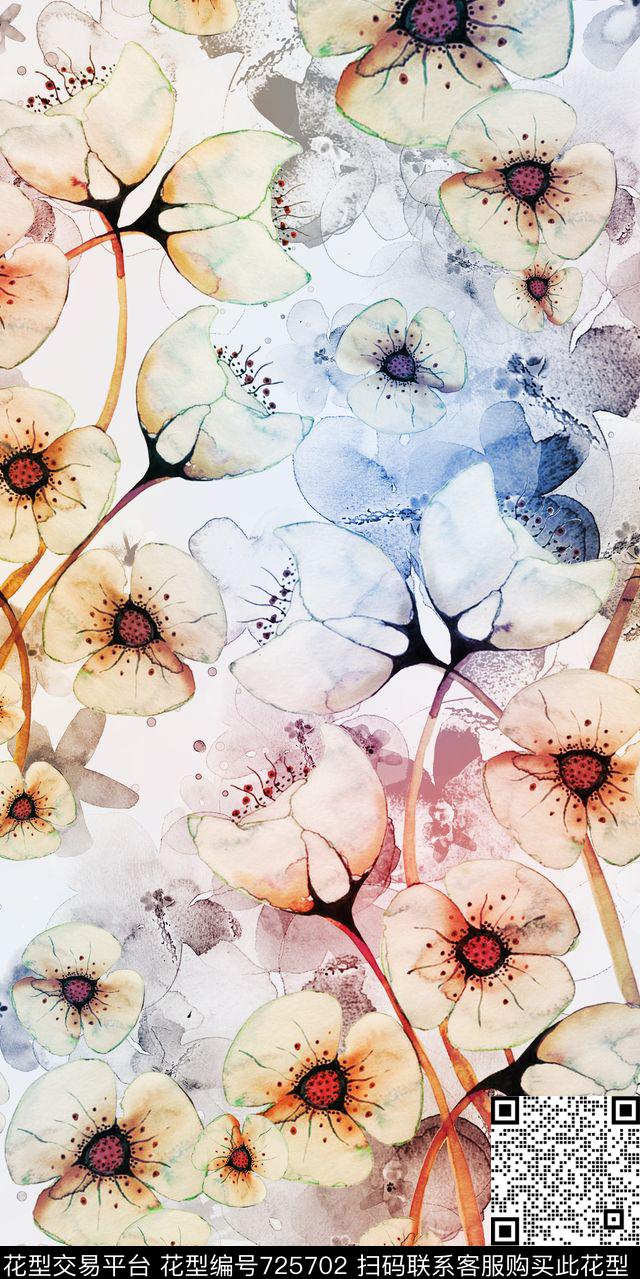 小清新手绘花小碎花数码印花华亿平台下载（图片编号: 725702） - 瓦栏（Walan）