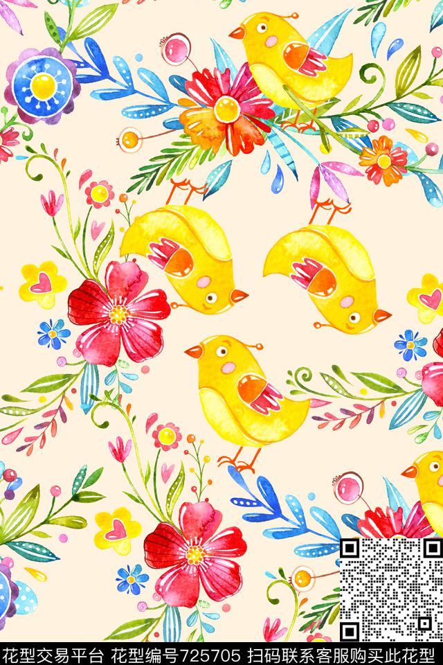 小碎花大花花朵数码印花华亿平台下载（图片编号: 725705） - 瓦栏（Walan）