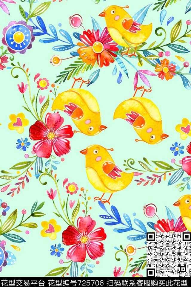 小碎花大花花朵数码印花华亿平台下载（图片编号: 725706） - 瓦栏（Walan）