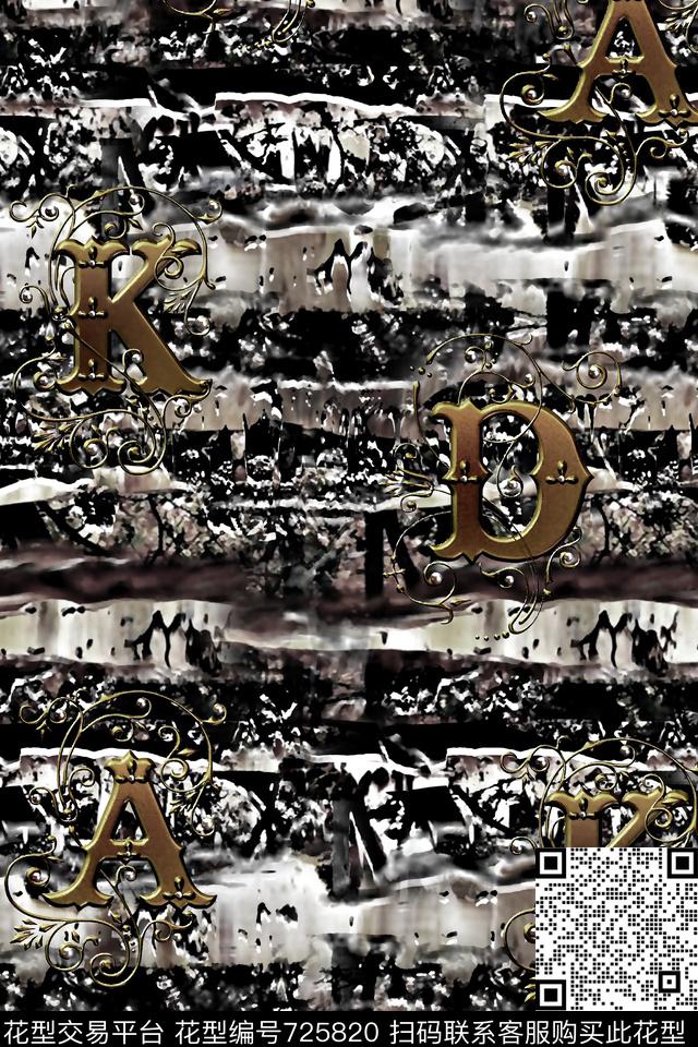 纹理艺术英文字男装夹克华亿平台数码印花华亿平台下载（图片编号: 725820） - 瓦栏（Walan）