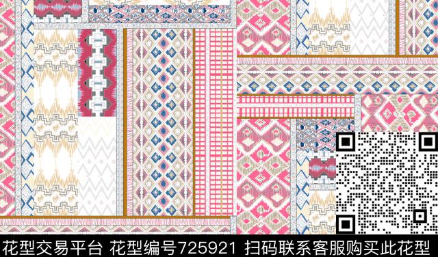 清新抽象复古传统印花华亿平台下载（图片编号: 725921） - 瓦栏（Walan）