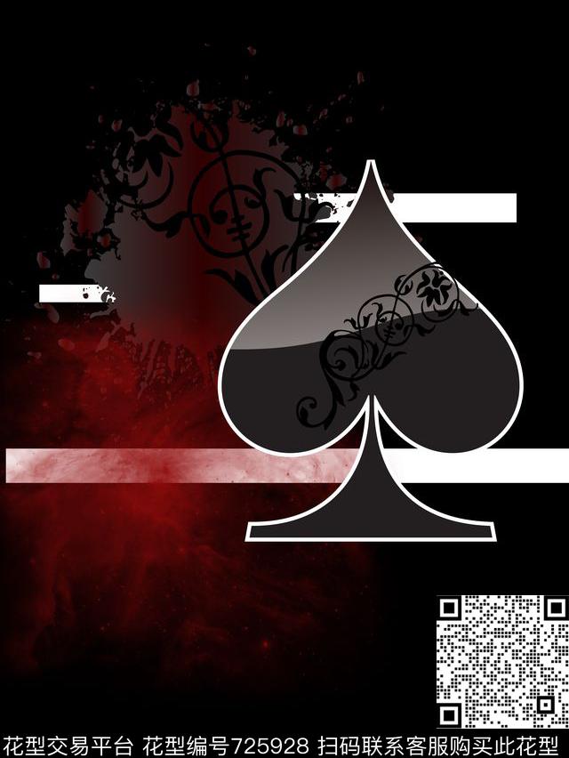 男装黑桃几何传统印花华亿平台下载（图片编号: 725928） - 瓦栏（Walan）