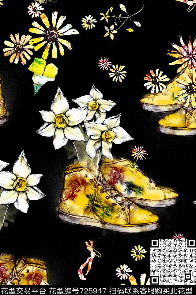 时尚鞋子原创数码印花华亿平台下载（图片编号: 725947） - 瓦栏（Walan）