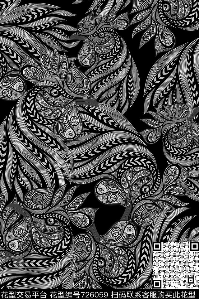 鸡佩斯丽民族风数码印花华亿平台下载（图片编号: 726059） - 瓦栏（Walan）