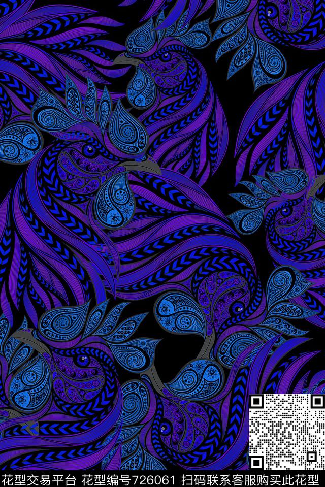 鸡佩斯丽民族风数码印花华亿平台下载（图片编号: 726061） - 瓦栏（Walan）