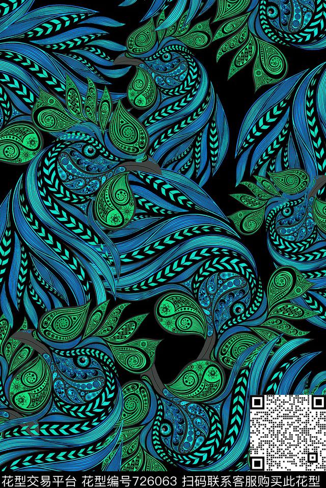 鸡佩斯丽民族风数码印花华亿平台下载（图片编号: 726063） - 瓦栏（Walan）