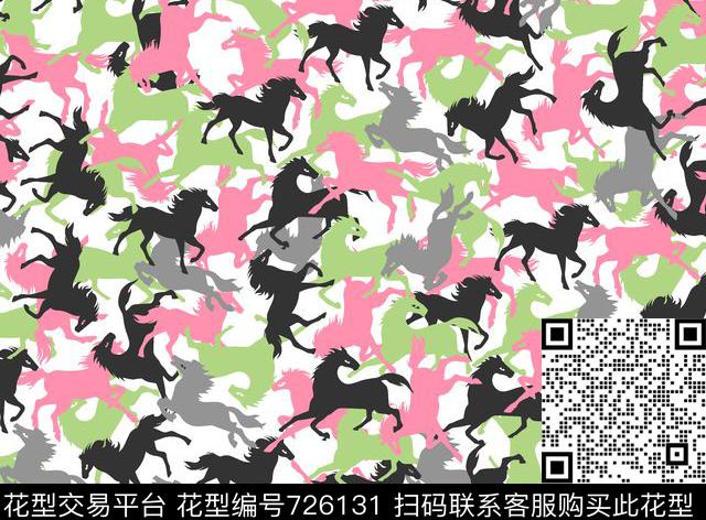 马动物迷彩传统印花华亿平台下载（图片编号: 726131） - 瓦栏（Walan）