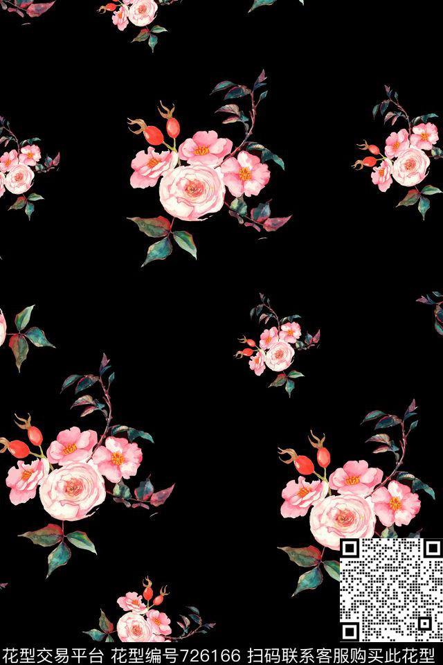 大花花瓣牡丹数码印花华亿平台下载（图片编号: 726166） - 瓦栏（Walan）