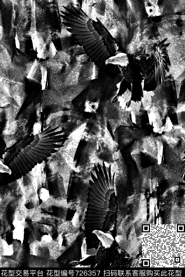 肌理纹理老鹰男装夹克华亿平台数码印花华亿平台下载（图片编号: 726357） - 瓦栏（Walan）