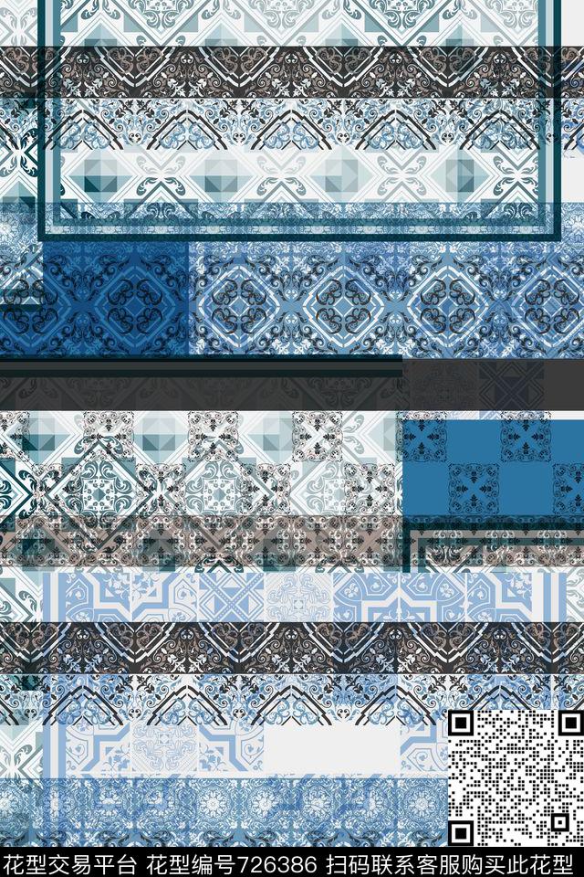 17-秋冬青舞-几何青舞-男装数码印花华亿平台下载（图片编号: 726386） - 瓦栏（Walan）