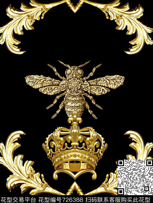 皇冠蜜蜂男装T恤华亿平台数码印花华亿平台下载（图片编号: 726388） - 瓦栏（Walan）