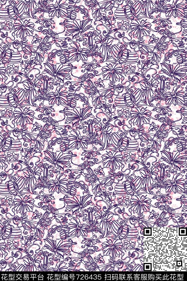 乱花小碎花花卉数码印花华亿平台下载（图片编号: 726435） - 瓦栏（Walan）