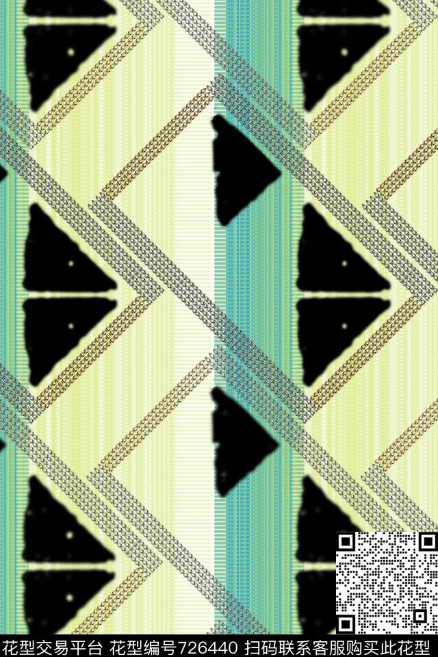 三角形几何涂鸦数码印花华亿平台下载（图片编号: 726440） - 瓦栏（Walan）