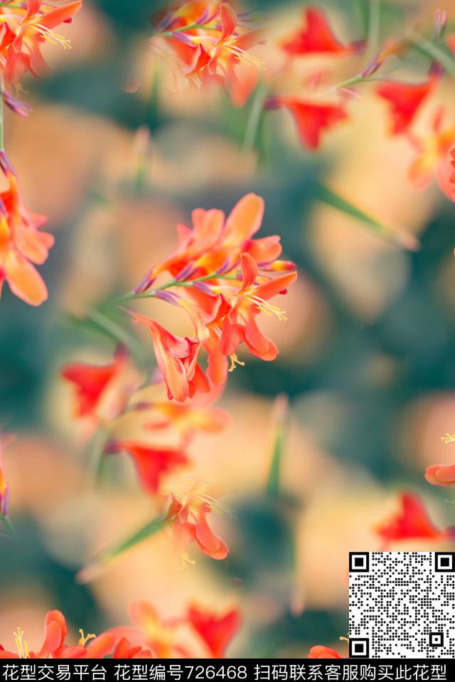 抽象手绘水彩画植物树叶数码印花时尚潮流女装高档纹理印花抽象清爽渐变朦胧纹理花朵印花数码印花华亿平台下载（图片编号: 726468） - 瓦栏（Walan）