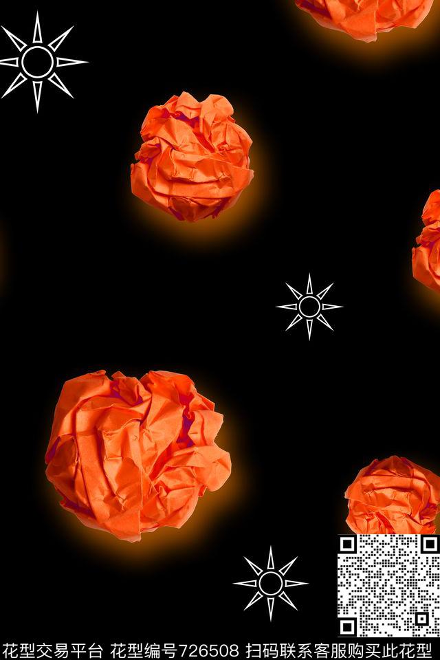 纸团趣味四方连续数码印花华亿平台下载（图片编号: 726508） - 瓦栏（Walan）