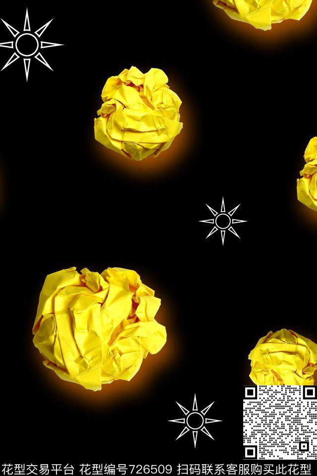 纸团趣味四方连续数码印花华亿平台下载（图片编号: 726509） - 瓦栏（Walan）