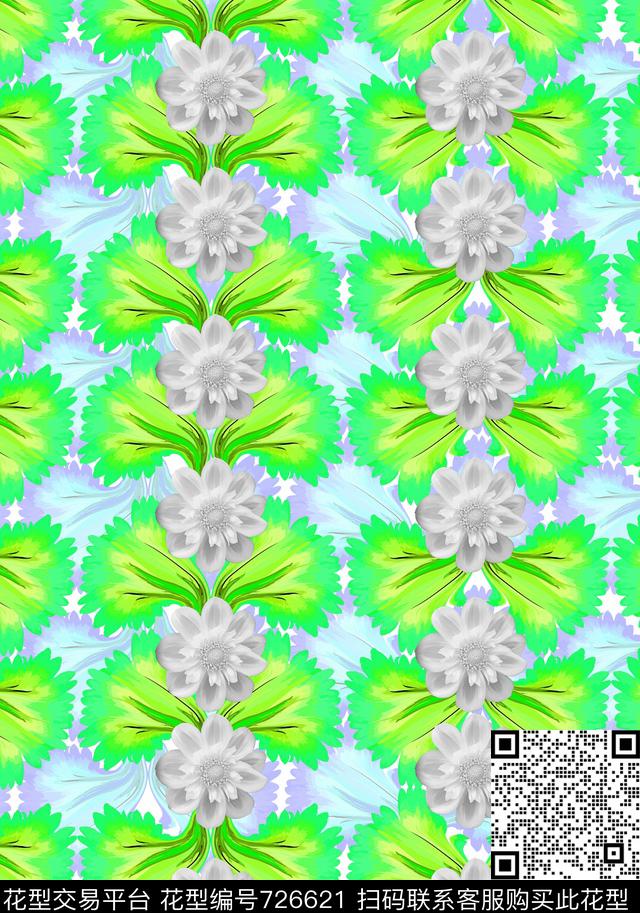 梦幻浪漫花卉写意花卉花卉组合传统印花华亿平台下载（图片编号: 726621） - 瓦栏（Walan）