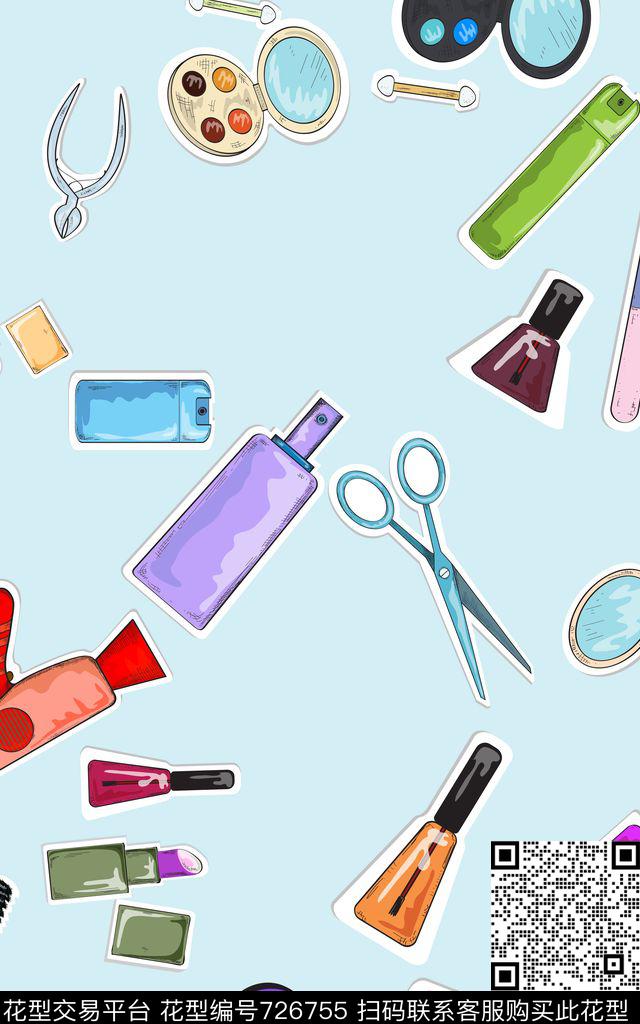 小清新饰品口红数码印花华亿平台下载（图片编号: 726755） - 瓦栏（Walan）