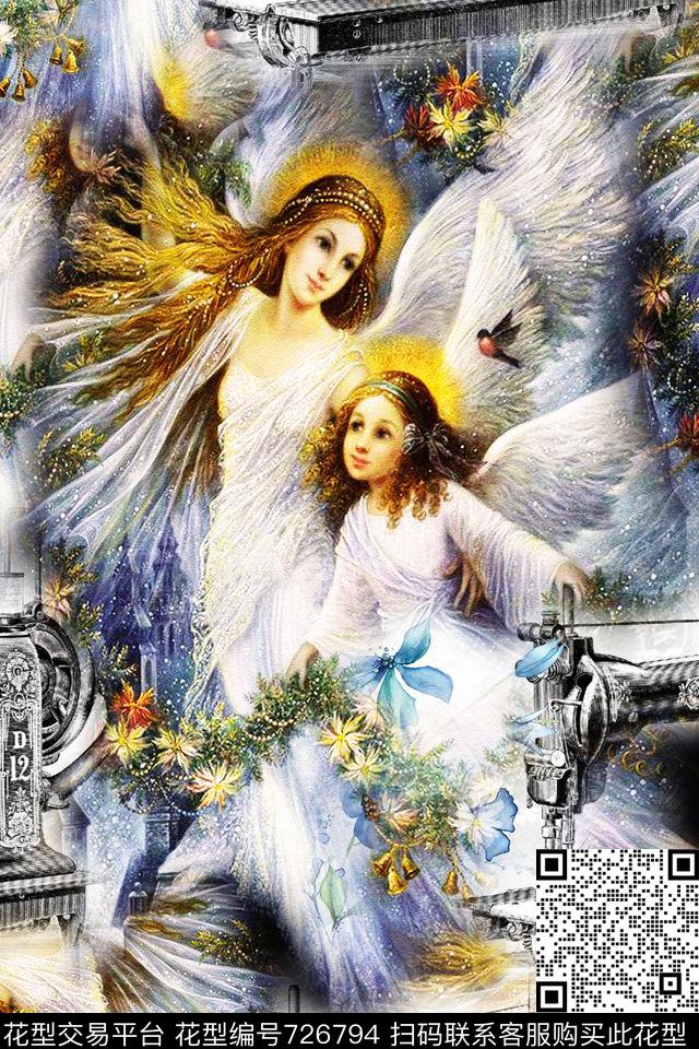 女装抽象几何卡通趣味数码印花华亿平台下载（图片编号: 726794） - 瓦栏（Walan）