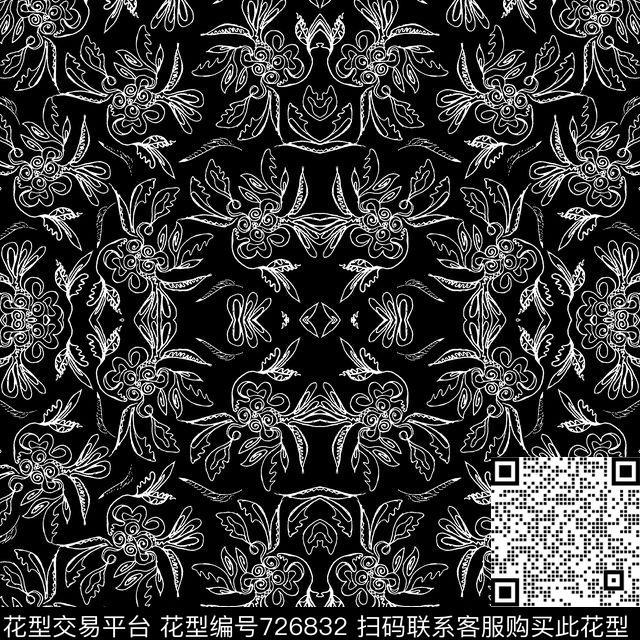 女装花朵花卉传统印花华亿平台下载（图片编号: 726832） - 瓦栏（Walan）