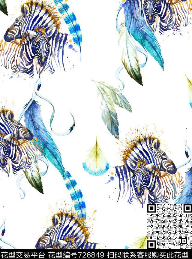 抽象清新花卉数码印花华亿平台下载（图片编号: 726849） - 瓦栏（Walan）