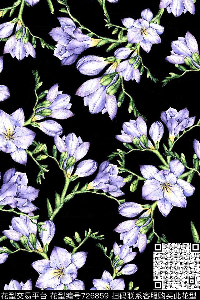 花卉小清新女装数码印花华亿平台下载（图片编号: 726859） - 瓦栏（Walan）