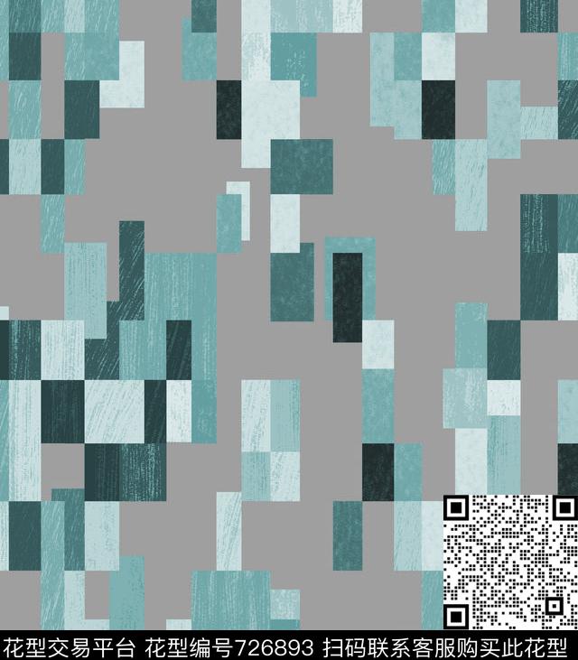 格子抽象花卉数码印花华亿平台下载（图片编号: 726893） - 瓦栏（Walan）