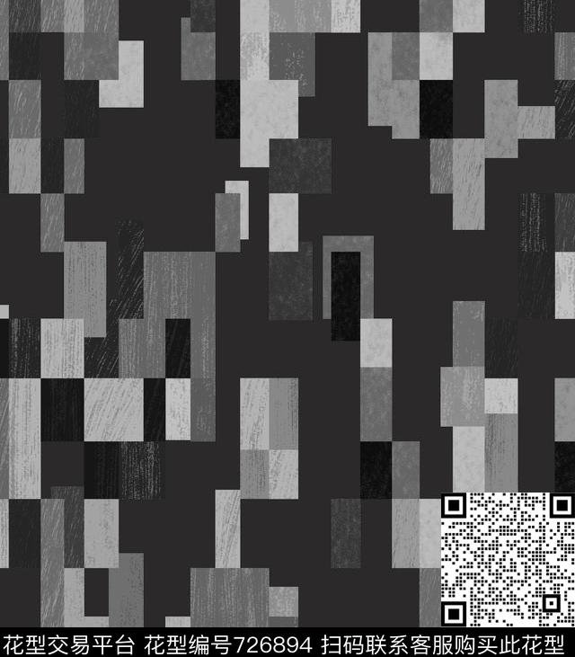 格子抽象花卉数码印花华亿平台下载（图片编号: 726894） - 瓦栏（Walan）