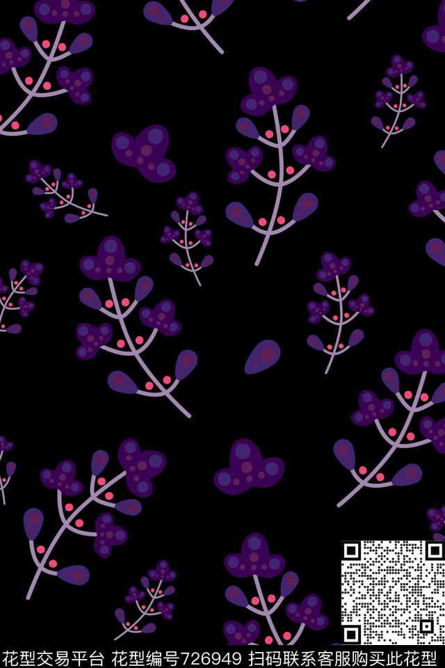 小碎花花卉花朵数码印花华亿平台下载（图片编号: 726949） - 瓦栏（Walan）