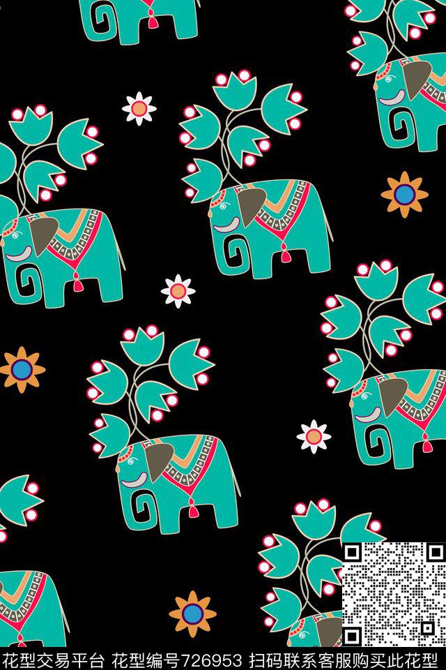 花卉羽毛动物数码印花华亿平台下载（图片编号: 726953） - 瓦栏（Walan）