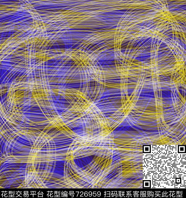 简单线条抽象数码印花华亿平台下载（图片编号: 726959） - 瓦栏（Walan）