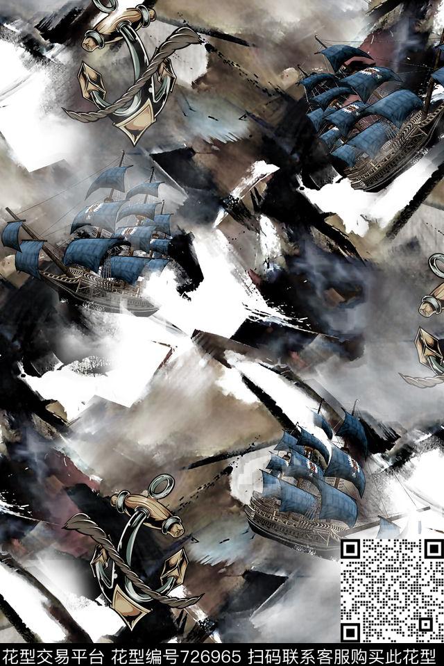 航海风船男装夹克华亿平台数码印花华亿平台下载（图片编号: 726965） - 瓦栏（Walan）