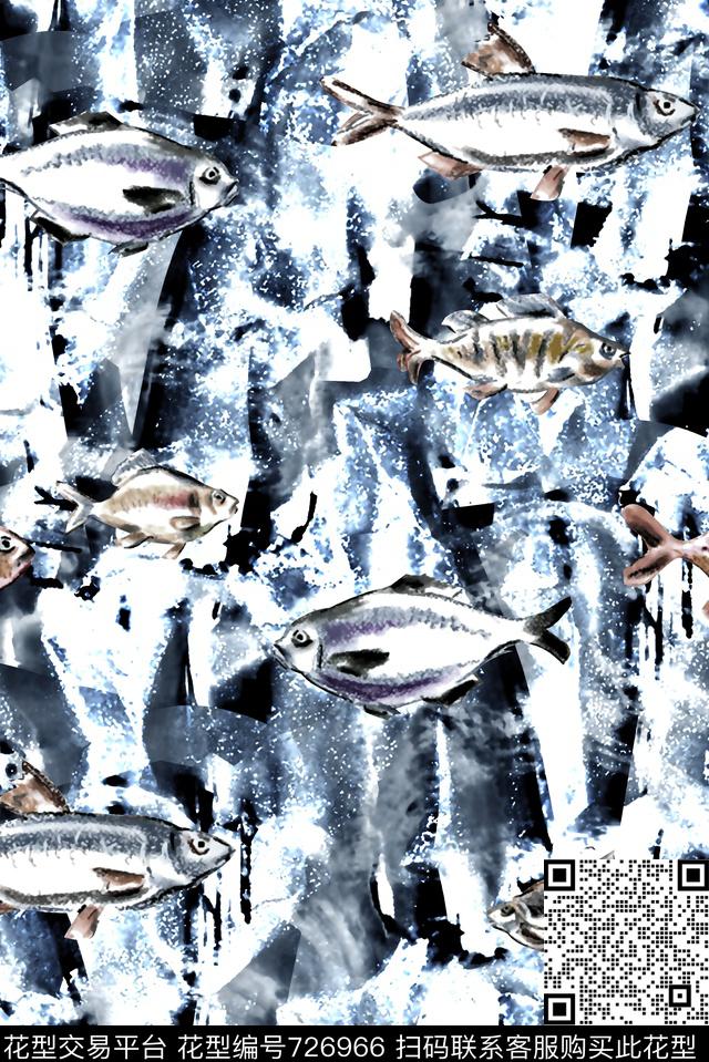 肌理纹理鱼男装夹克华亿平台数码印花华亿平台下载（图片编号: 726966） - 瓦栏（Walan）