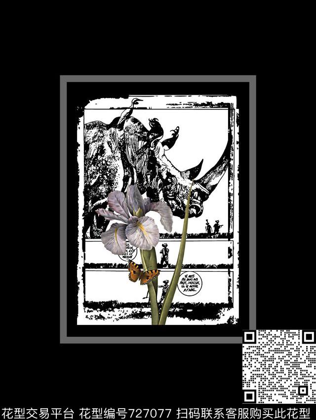 动物花卉男装T恤华亿平台数码印花华亿平台下载（图片编号: 727077） - 瓦栏（Walan）