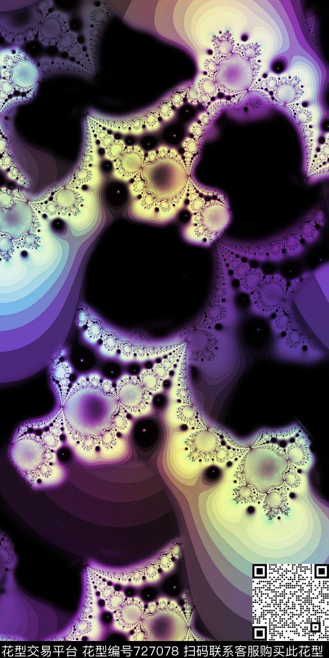 几何黑底抽象数码印花华亿平台下载（图片编号: 727078） - 瓦栏（Walan）