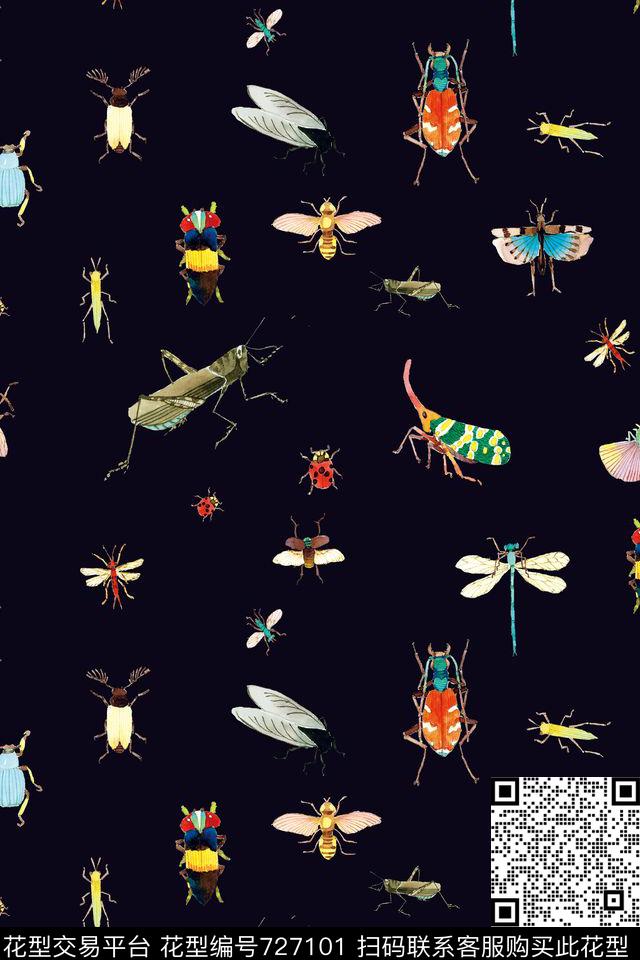 手绘抽象欧美数码印花华亿平台下载（图片编号: 727101） - 瓦栏（Walan）