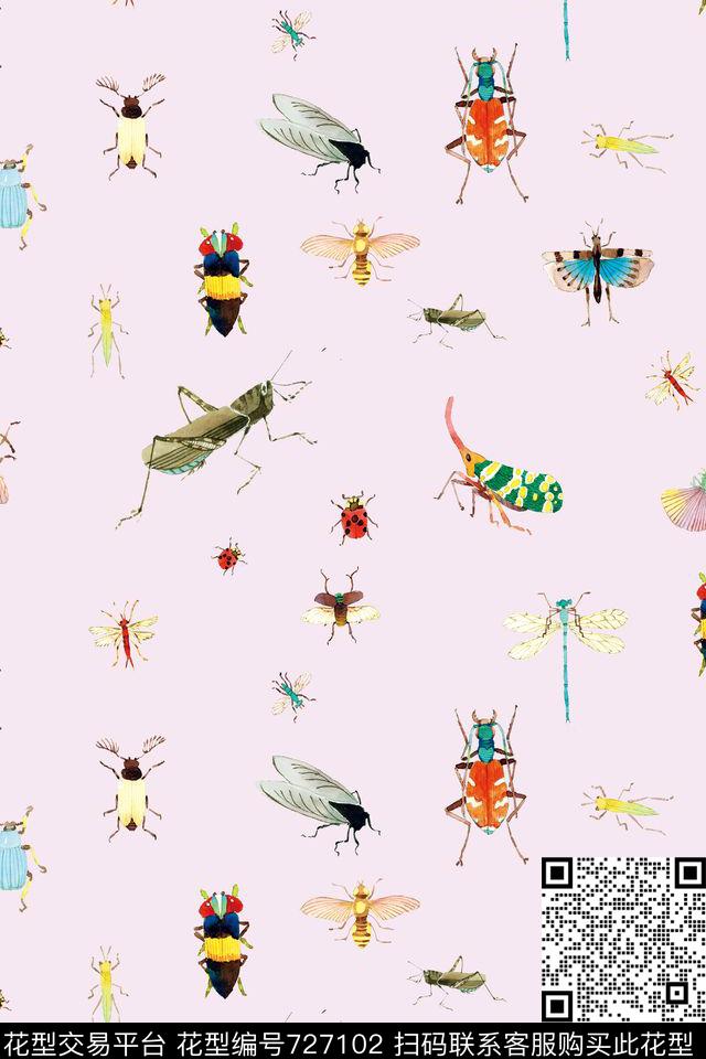 手绘抽象欧美数码印花华亿平台下载（图片编号: 727102） - 瓦栏（Walan）