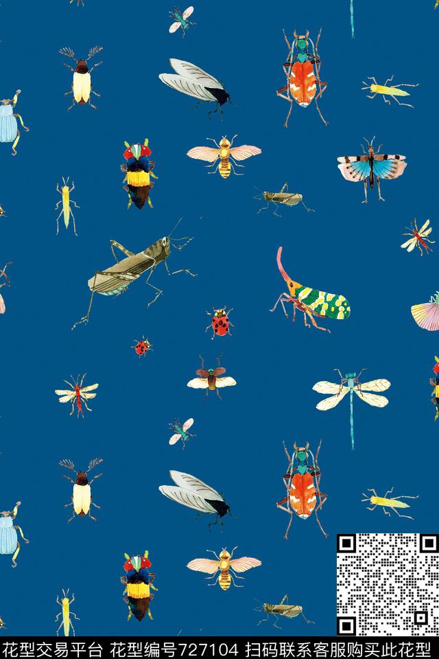 手绘抽象欧美数码印花华亿平台下载（图片编号: 727104） - 瓦栏（Walan）