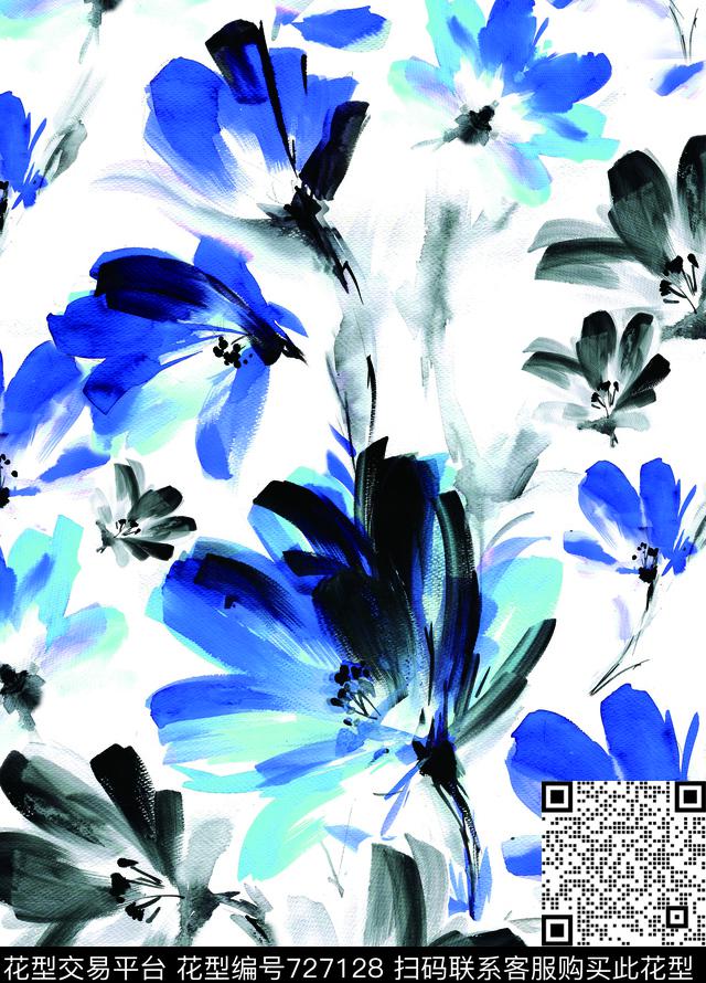 花瓣乱花花朵数码印花华亿平台下载（图片编号: 727128） - 瓦栏（Walan）