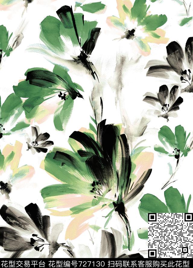 花瓣乱花花朵数码印花华亿平台下载（图片编号: 727130） - 瓦栏（Walan）