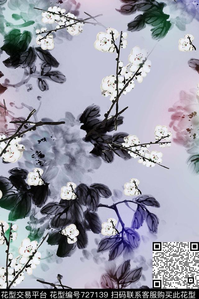 冷调中国风时尚女装中国风中国风数码印花华亿平台下载（图片编号: 727139） - 瓦栏（Walan）