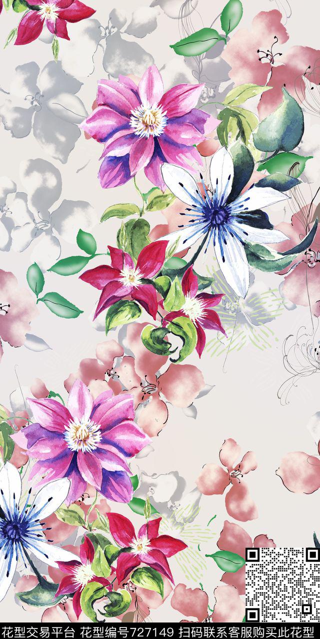 小清新小碎花大花数码印花华亿平台下载（图片编号: 727149） - 瓦栏（Walan）