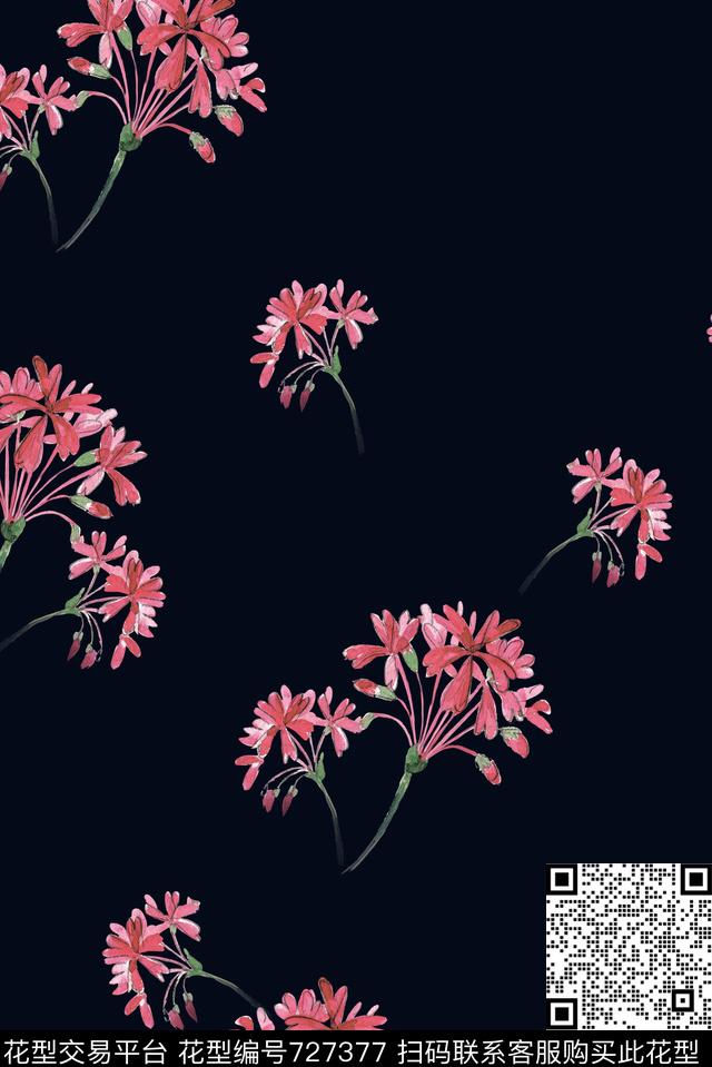 小碎花大花牡丹数码印花华亿平台下载（图片编号: 727377） - 瓦栏（Walan）