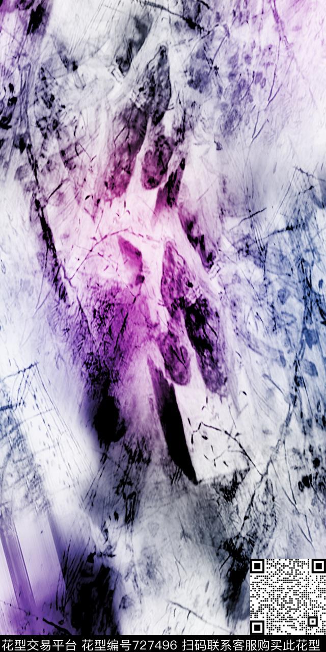 抽象底纹色块数码印花华亿平台下载（图片编号: 727496） - 瓦栏（Walan）